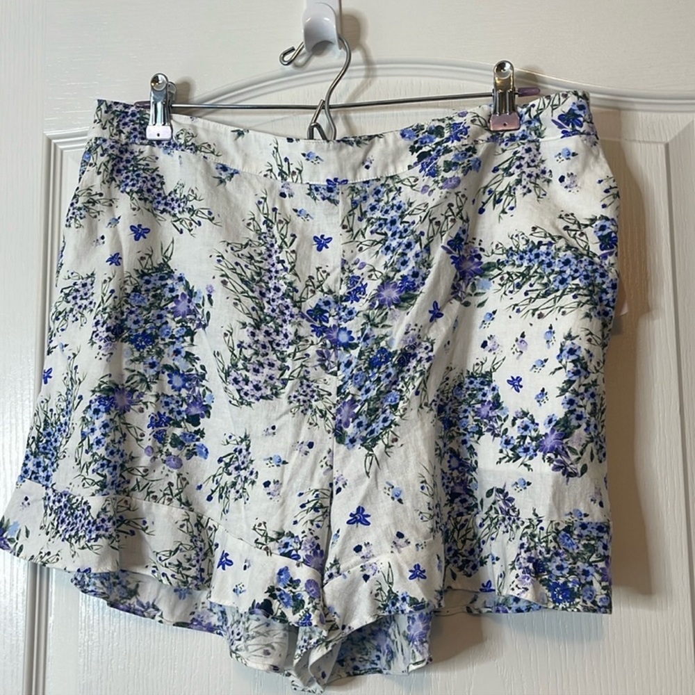 Philosophy Linen Blend Floral Print Shorts XL
